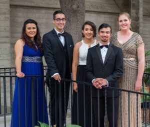 Some of the recent scholarship winners from the Raincross Master Chorale: from left, Susana Leiva, James Gjurgevich, Leslie Martinez, Anthony Leon and Sarah Horn.